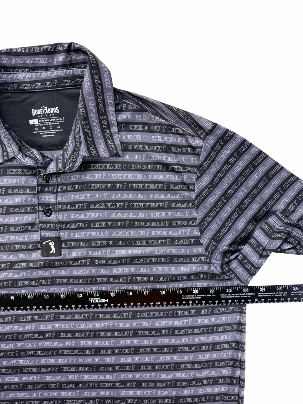 Bogey Bros Men's Short Sleeve Golf Polo Shirt I Never Pull Out Size Large - Picture 3 of 6